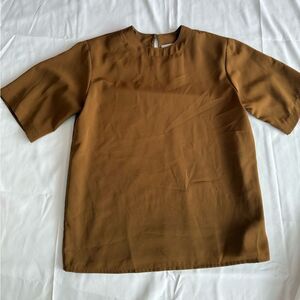 Vintage Claudia Richard Tan Short Sleeve Blouse